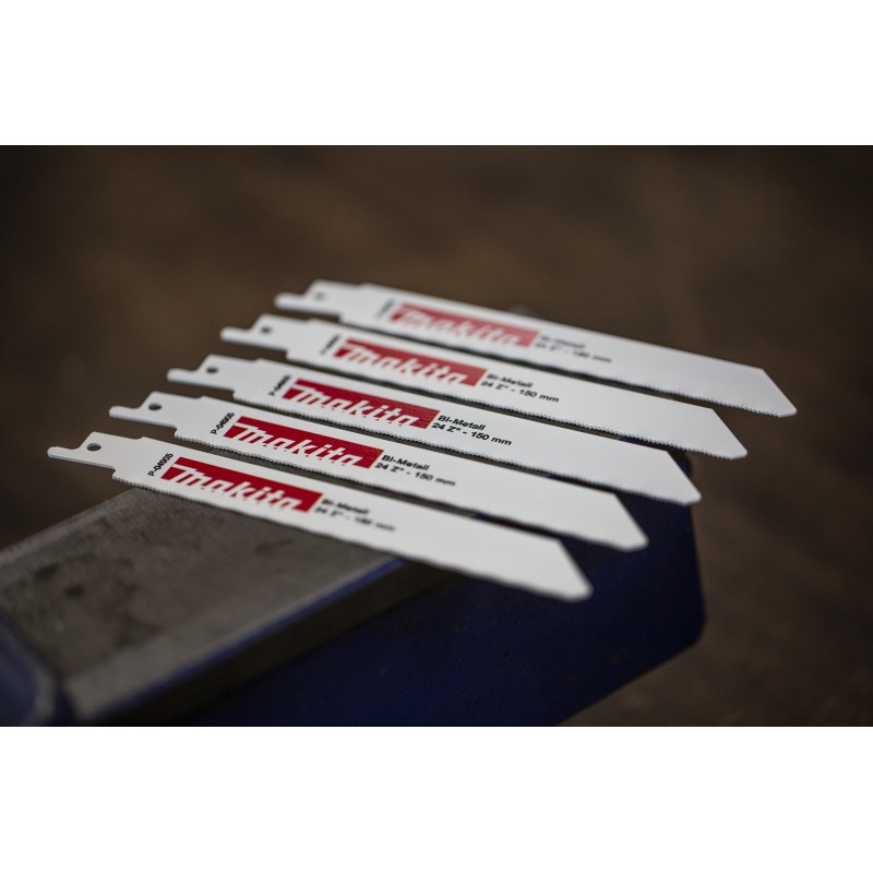 1 Box of 5 - Makita, 24 Teeth Per Inch 150mm Cutting Length Reciprocating Saw Blade, Pack of 5