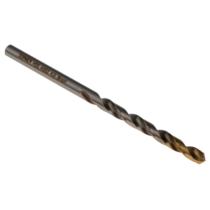 1 Box of 5 - Dormer A002 Series HSS-TiN Twist Drill Bit, 4mm Diameter, 75 mm Overall