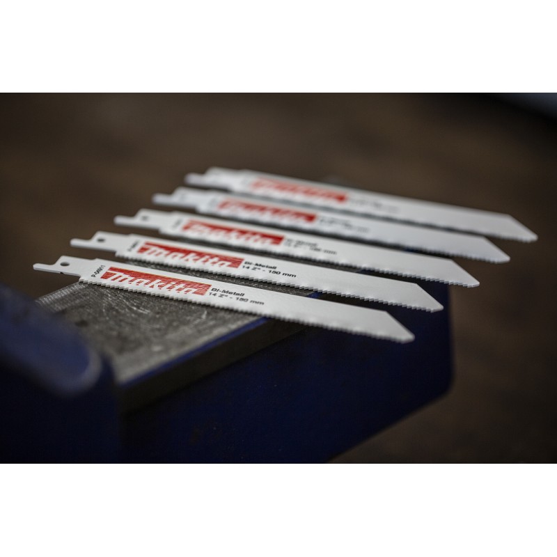 1 Box of 5 - Makita, 14 Teeth Per Inch 150mm Cutting Length Reciprocating Saw Blade, Pack of 5