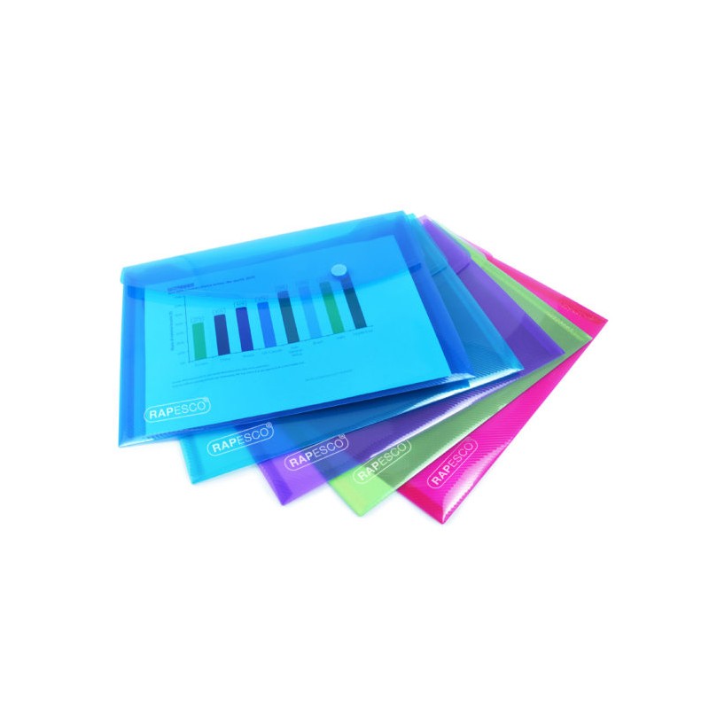 1 pcs - Rapesco Assorted A5 Punched Pocket