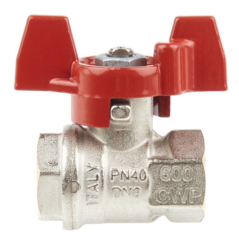 1 pcs - RS PRO Nickel Plated Brass Full Bore, 2 Way, Ball Valve, BSPP 1/4in, 40bar Operating Pressure