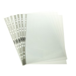 10 pcs - Durable Transparent A4 Punched Pocket