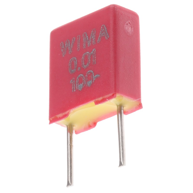 5 pcs - WIMA FKS2 Polyester Film Capacitor, 63 V ac, 100 V dc, ±20%, 10nF, Through Hole