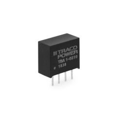 1 pcs - TRACOPOWER TBA 1 DC-DC Converter, 5V dc/ 200mA Output, 4.5 - 5.5 V dc Input, 1W, Through Hole, +85°C Max Temp
