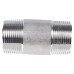 1 pcs - RS PRO Stainless Steel Pipe Fitting, Straight Circular Barrel Nipple, Male R 1-1/4in x Male R 1-1/4in