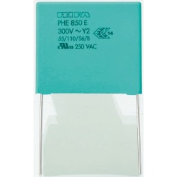 5 pcs - KEMET PHE850 Metallised Polypropylene Film Capacitor, 1.25 kV dc, 300 V ac, ±20%, 150nF, Through Hole