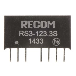 1 pcs - Recom RS3 DC-DC Converter, 3.3V dc/ 600mA Output, 9 - 18 V dc Input, 3W, Through Hole, +71°C Max Temp -40°C Min