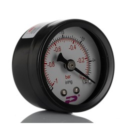 1 pcs - RS PRO BSP 1/8in Analogue Vacuum Gauge 0bar Back Entry, -1bar min.