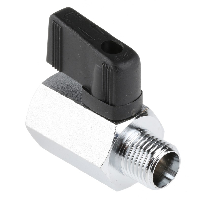 1 pcs - RS PRO Chrome Plated Brass Hydraulic Ball Valve G 1/4