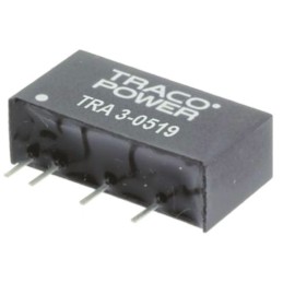 1 pcs - TRACOPOWER TRA 3 DC-DC Converter, 12V dc/ 250mA Output, 10.8 - 13.2 V dc Input, 3W, Through Hole, +85°C Max Temp
