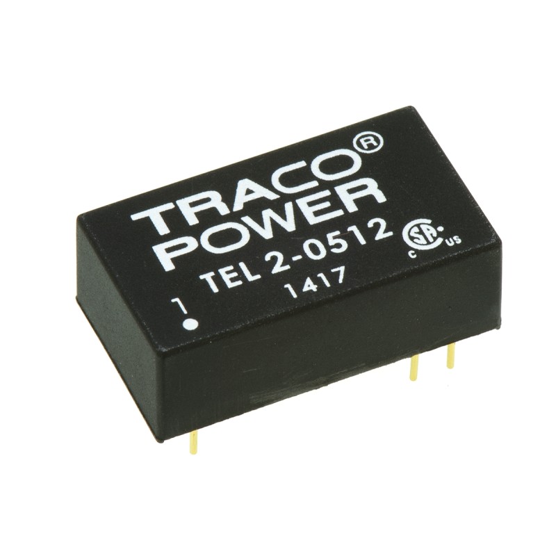 1 pcs - TRACOPOWER TEL 2 DC-DC Converter, 12V dc/ 165mA Output, 4.5 - 9 V dc Input, 2W, Through Hole, +75°C Max Temp