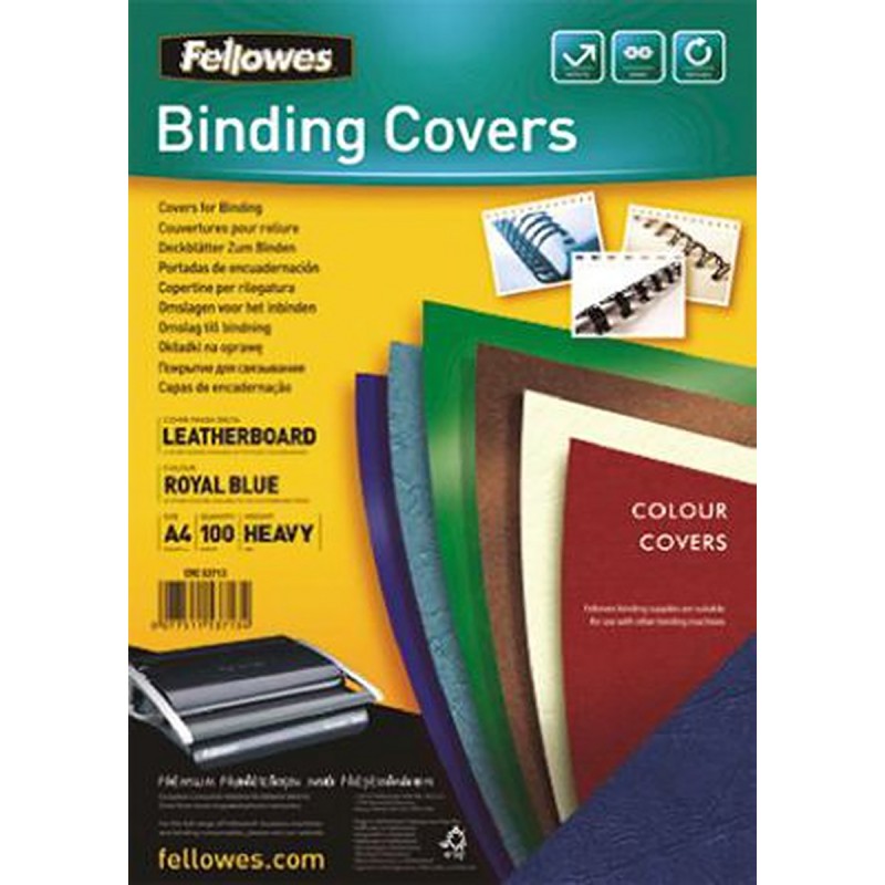 100 pcs - Fellowes Blue A4 Binding Cover