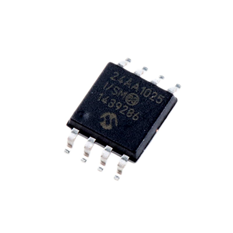 1 pcs - Microchip 24AA1025-I/SM, 1Mbit Serial EEPROM Memory, 900ns 8-Pin SOIJ Serial-I2C