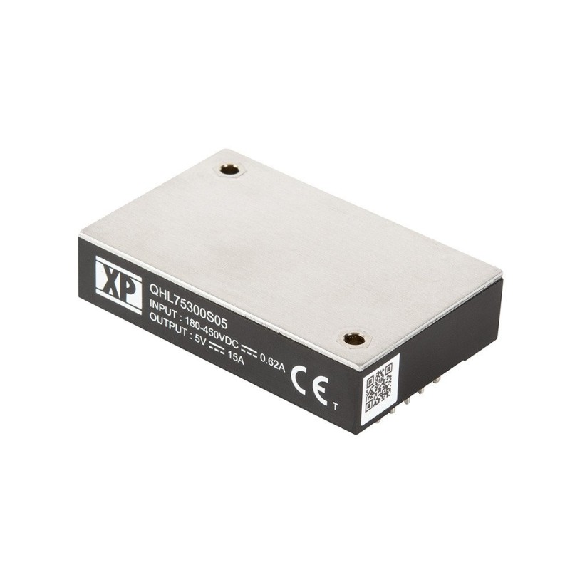 1 pcs - XP Power QHL75 DC-DC Converter, 12V dc/ 6.2A Output, 180 - 450 V dc Input, 75W, Through Hole, +105°C Max Temp