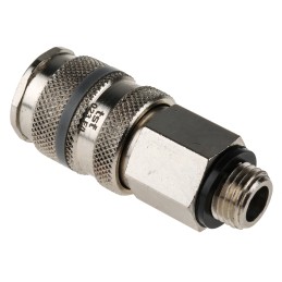1 pcs - RS PRO Brass Male Pneumatic Quick Connect Coupling, R 1/4 Male Threaded