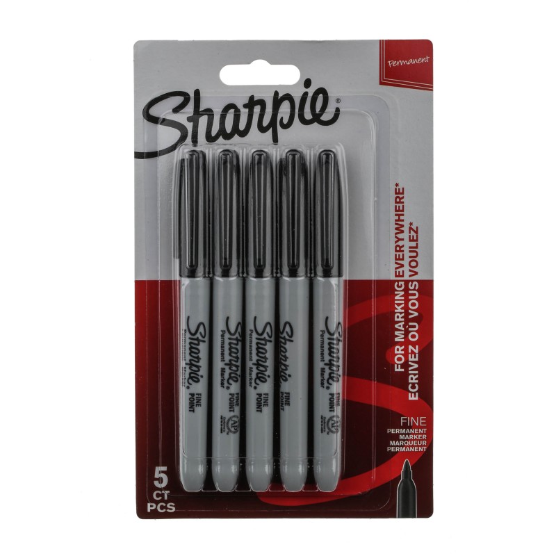 5 pcs - Sharpie Fine Tip Black Marker Pen