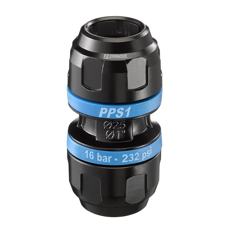 1 pcs - PREVOST 16bar Aluminium Equal Union, 25mm outside diameter