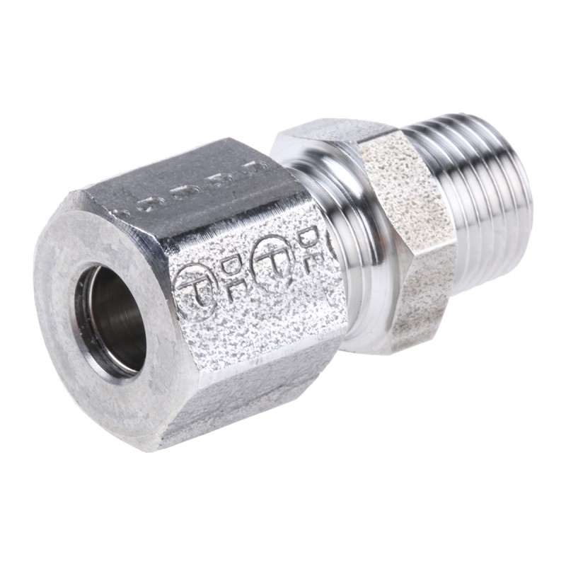 1 pcs - Legris Stainless Steel Pipe Fitting, Straight Hexagon Coupler, Male BSP 1/8in