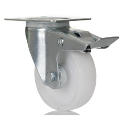 1 pcs - RS PRO Braked Swivel Castor Wheel, 125kg Capacity, 100mm Wheel