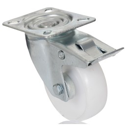 1 pcs - RS PRO Braked Swivel Castor Wheel, 125kg Capacity, 100mm Wheel