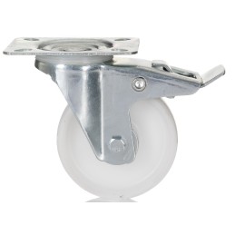 1 pcs - RS PRO Braked Swivel Castor Wheel, 125kg Capacity, 100mm Wheel