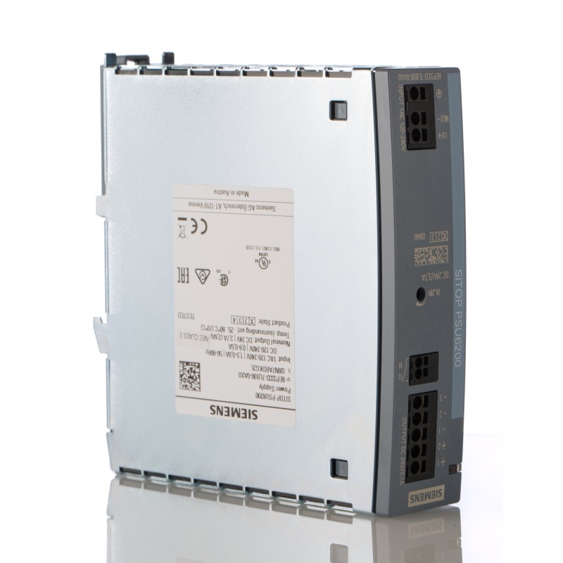 1 pcs - Siemens SITOP PSU6200 Switch Mode DIN Rail Power Supply, 85 - 264V ac ac, dc Input, 24V dc dc Output, 3.7A