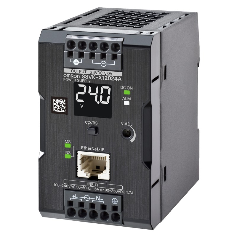 1 pcs - Omron S8VK-X Switch Mode DIN Rail Power Supply, 230V ac ac, dc Input, 24V dc dc Output, 5A Output, 120W