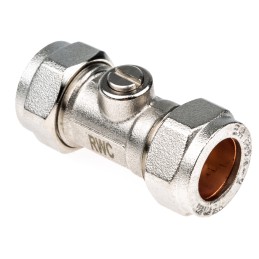 1 pcs - Reliance Nickel Plated Brass 2 Way, Ball Valve, 15mm