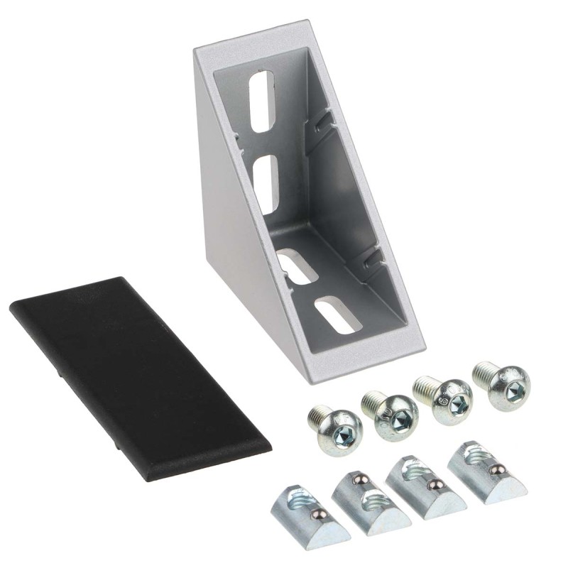 1 pcs - RS PRO Angle Bracket Connecting Component, Strut Profile 40 mm, Groove Size 8mm