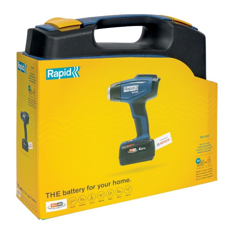 1 pcs - Rapid RX1000 550°C max Cordless Heat Gun, Type C - EuroPlug