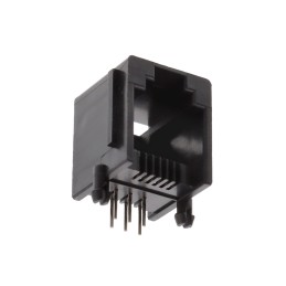 10 pcs : MJ3235-66-0 - 6P6C MOD JACK BLACK R/A TH TOP T