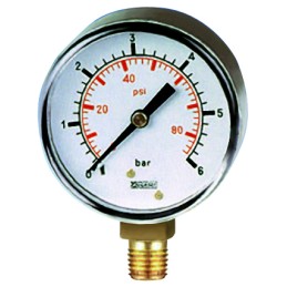 1 pcs - RS PRO BSP 1/4 Analogue Pressure Gauge 160psi Bottom Entry, 0psi min.
