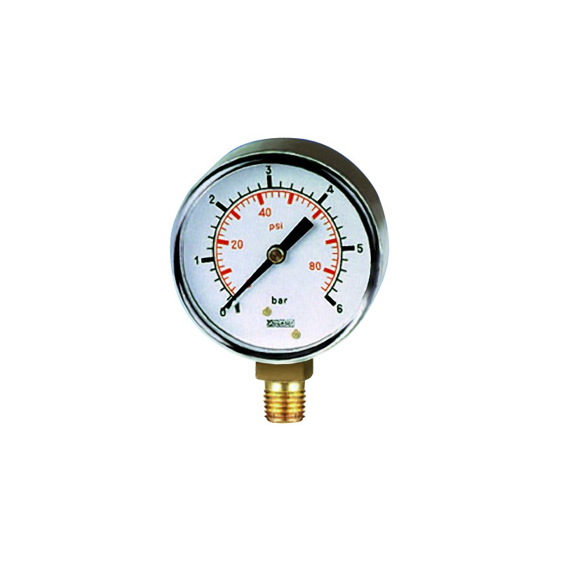 1 pcs - RS PRO BSP 1/4 Analogue Pressure Gauge 160psi Bottom Entry, 0psi min.