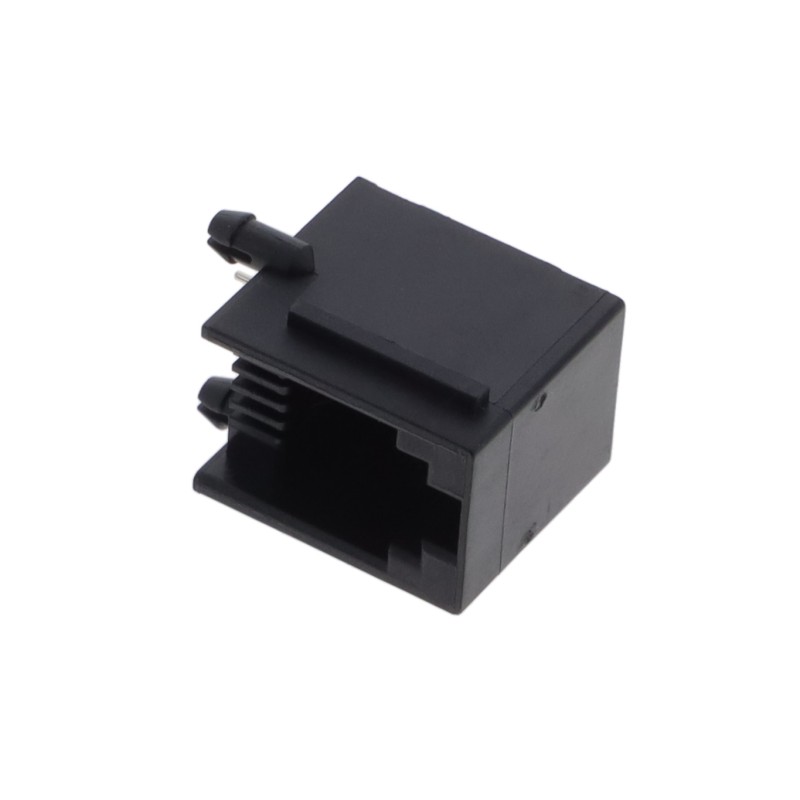 10 pcs : MJ3250-44-0 - 4P4C MOD JACK BLACK R/A TH TOP T