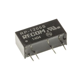 1 pcs - Recom RP DC-DC Converter, 5V dc/ 200mA Output, 10.8 - 13.2 V dc Input, 1W, Through Hole, +85°C Max Temp -40°C