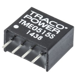 1 pcs - TRACOPOWER TME DC-DC Converter, 15V dc/ 65mA Output, 4.5 - 5.5 V dc Input, 1W, Through Hole, +85°C Max Temp
