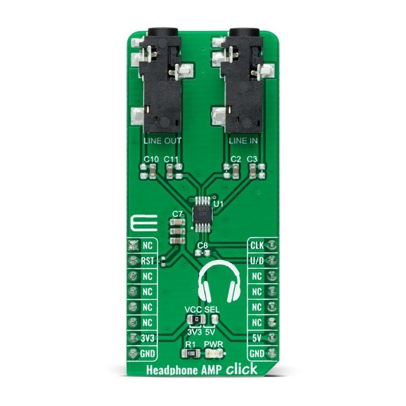 1 pcs - MikroElektronika MIKROE-4766, Headphone AMP Click Audio Amplifier mikroBus Click Board for mikroBUS socket for Audio