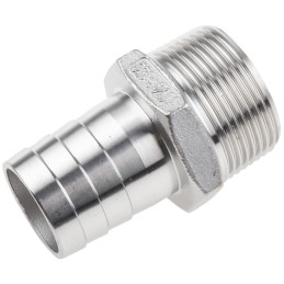 1 pcs - RS PRO Stainless Steel Pipe Fitting, Straight Hexagon Hose Nipple, Male R 1-1/4in x Male