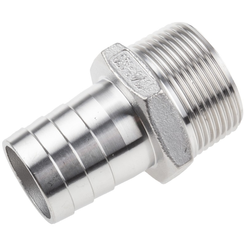 1 pcs - RS PRO Stainless Steel Pipe Fitting, Straight Hexagon Hose Nipple, Male R 1-1/4in x Male
