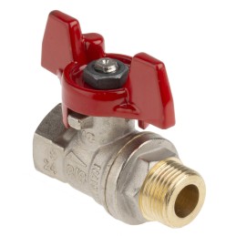 1 pcs - RS PRO Brass Full Bore, 2 Way, Ball Valve, BSPP 3/8in, 40 - 30bar Operating Pressure