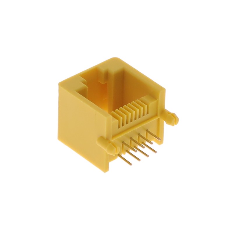 10 pcs : MJ3221-88-0 - RJ45 8P8C MOD JACK YELLOW R/A TH