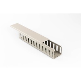 4 pcs - Beta Duct 1046 Grey Slotted Panel Trunking - Closed Slot, W75 mm x D100mm, L2m, PVC