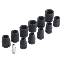 1 pcs - Bahco 11-Piece Socket Set, 1/2 in Square Drive, 11mm Socket