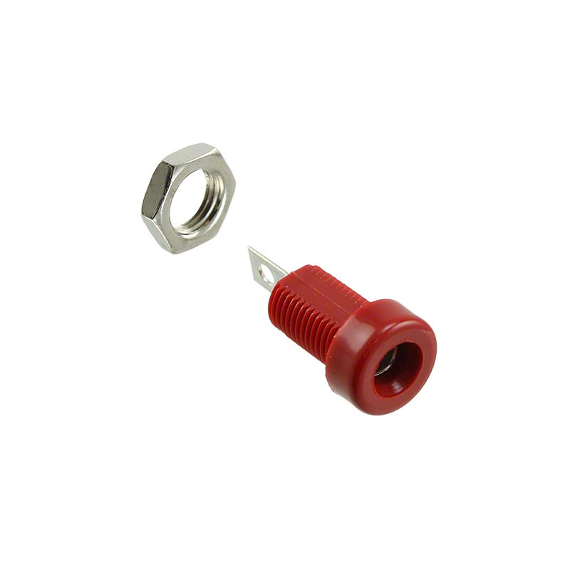 10 pcs : 6091 - CONN BANANA JACK SOLDER TABS RED