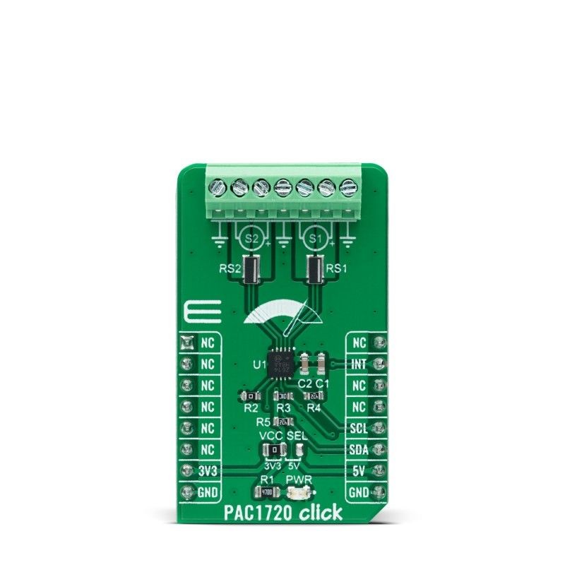1 pcs - MikroElektronika PAC1720 Click Energy Metering, Power Monitoring for PAC1720 for mikroBUS socket