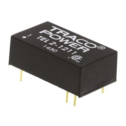 1 pcs - TRACOPOWER TEL 2 DC-DC Converter, 5V dc/ 400mA Output, 9 - 18 V dc Input, 2W, Through Hole, +75°C Max Temp -40°C
