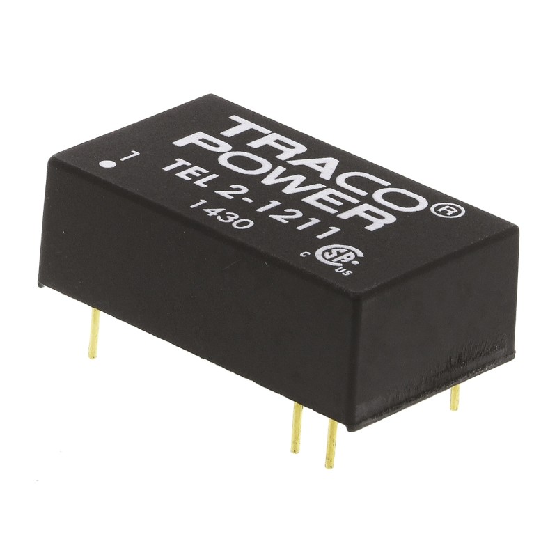 1 pcs - TRACOPOWER TEL 2 DC-DC Converter, 5V dc/ 400mA Output, 9 - 18 V dc Input, 2W, Through Hole, +75°C Max Temp -40°C