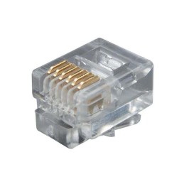 10 pcs : TDR6P6C - PLUG RJ12 (6X6) RND CBL