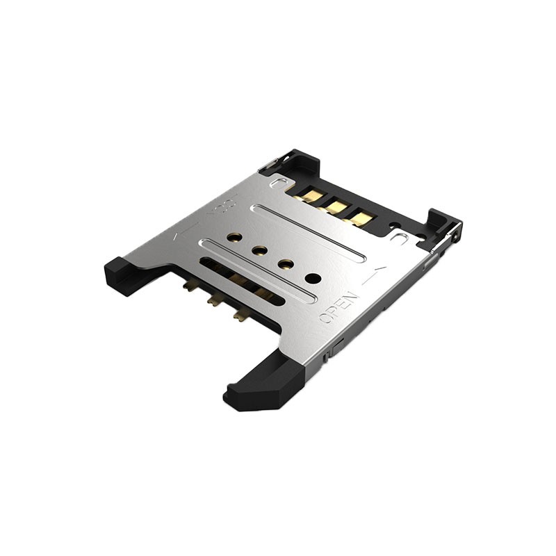 10 pcs : SIM5051-6-0-18-00-A - MINI SIM HINGED, 6P, SMT, 1.8MM