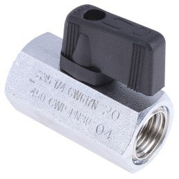 1 pcs - RS PRO Chrome Plated Brass Hydraulic Ball Valve G 1/4